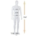 thumbnail image 2 of ZENSTYLE 73" Male Mannequin Full Body Maniquine Model Stand with Adjustable Posture White, 2 of 10