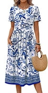 1 White Blue Floral