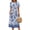 1 White Blue Floral, variant on Fantaslook Summer Short Sleeve Midi Dresses for Women Casual Floral T Shirt Dresses Flowy Beach Sundress with Pockets