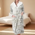 thumbnail image 2 of MEICHEN Plush Robes for Women Women's Fleece Plush Robe Long Warm Plush Bathrobe Loungewear Jacket Printed Comfort Robe Women's Robes, 2 of 5