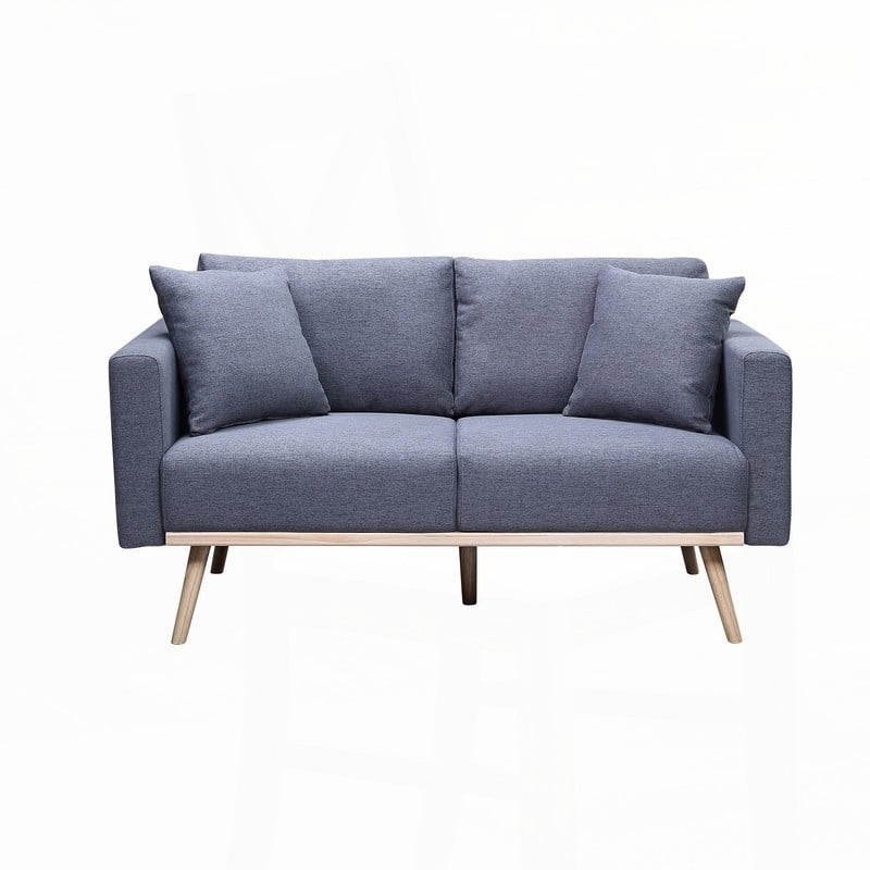 Modern Gray Linen Loveseat with USB & Pockets for Living Room (75"x30"x30"H)