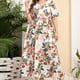 thumbnail image 5 of Vestido Midi Odeerbi Talla Grande Estampado Cuello V Manga Corta Cintura Elástica Volantes, 5 of 9