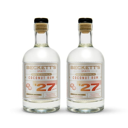 Beckett's '27 | COCONUT RUM | Non-Alcoholic Spirits for Cocktails & Mocktails | Distilled Botanicals | Gluten-Free NA Liquor | 375 ml Bottle (Pack of 2)