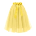 thumbnail image 4 of vigerkar Women's Tulle Skirt Knee Length Layered Wedding Party Homecoming Prom Dress Yellow, XL, 4 of 4