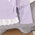 thumbnail image 5 of Emitonse Toddler Girls Long Sleeve T Shirt Girls' Cute Casual Bow Knotted Lace Edge Cardigan Top For Babies Long Sleeved Purple,Size 5-6 Years, 5 of 7