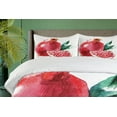 thumbnail image 4 of Ambesonne Fruit Duvet Cover Set, Hand Drawn Watercolor, 2-Calking, Magenta Forest Green, 4 of 7