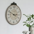 thumbnail image 3 of CC Home Furnishings 29" White and Black Thaddeus Oval Wall Clock, 3 of 6