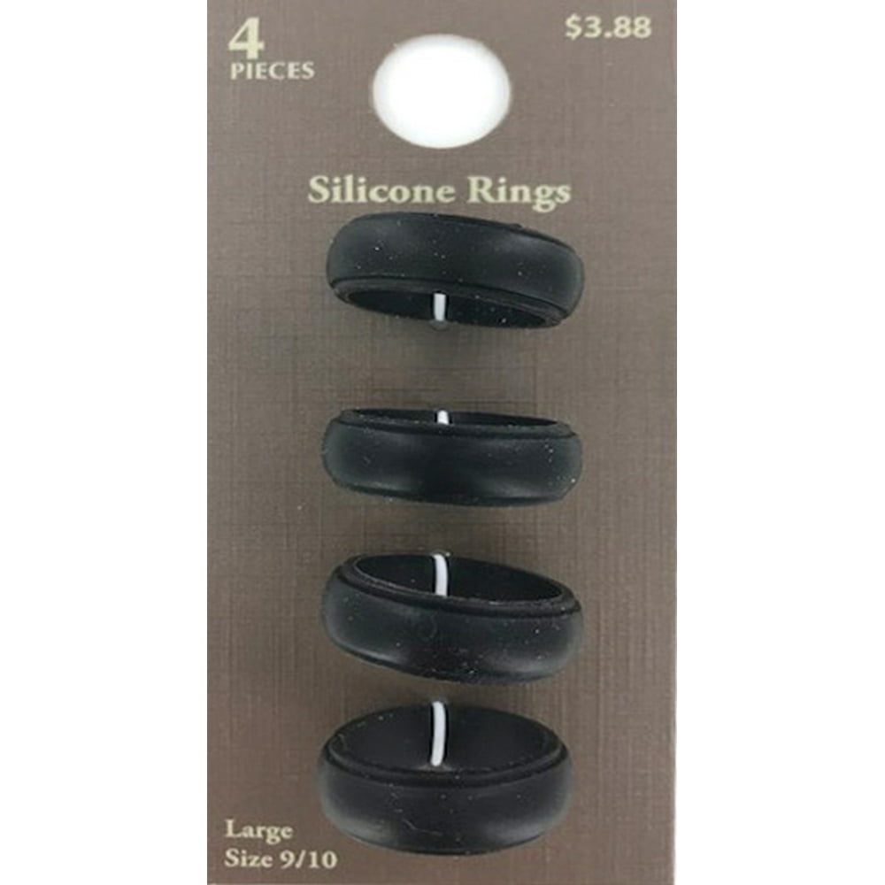 Mens Silicone Ring, 4Pieces