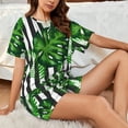 thumbnail image 4 of Balery Palm Greenery Conjunto de Pijama para Mujer con Estampado, Dos Piezas de Manga Corta y Shorts, Ropa de Dormir Suave con Cuello Redondo y Bolsillos-Small, 4 of 6