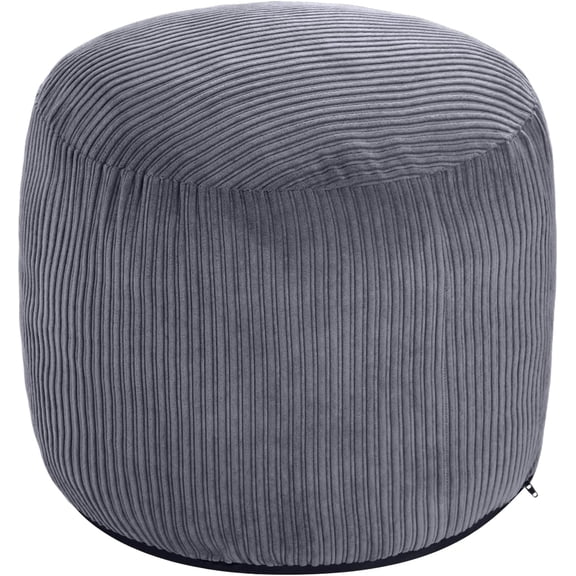 Pouf Ottoman Foot Stools Ottoman with Foam Small Corduroy Ottomans for Living Room Ottomans Pouf 20x15 Floor Poufs Foot Rest for Office Chair Dark Grey Foot Stool Small