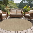 thumbnail image 5 of 8ft Washable Large Round Rug, Vintage Linen Non-Slip Circle Area Rug for Living Room Dining Room, Pastoral Brown Linen Texture Farmhouse Indoor Floor Mat for Home Decor, 5 of 9