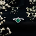thumbnail image 3 of Rosec Jewels Natural Emerald Diamond Engagement Ring for Women - Vintage Style Ring - AAA Quality - with Jewelry Box, 10K White Gold, US 10.00, 3 of 8