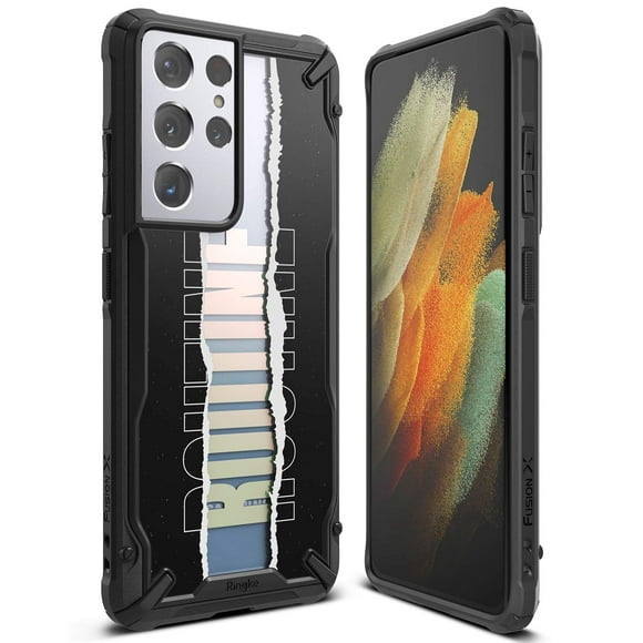 Ringke Fusion-X Design Compatible with Galaxy S21 Ultra Case Design Print Heavy Duty Shell - Routine