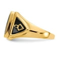 thumbnail image 3 of 10k Men's Polished, Antiqued & Textured Onyx Masonic Ring, 3 of 6