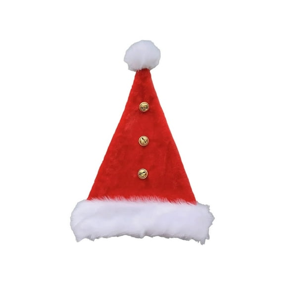 Uutvmp Christmas Santa Hat with Bells, Christmas Vacation Hat Unisex, Red Fluff Santa Hat Christmas Holiday Hat Christmas Decorations