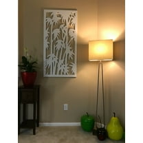 VIMA Bamboo Trees Decorative Wall Panel - PVC Board with Private Screen Fence Design, 48"L x 24"W x 3/8" Thick, White Color - Lightweight, Durable, Easy to Install for Home Renovation & Wall Decor