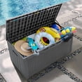 thumbnail image 5 of Devoko Outdoor Waterproof 105 Gallon Resin Deck Box, Gray, 5 of 7