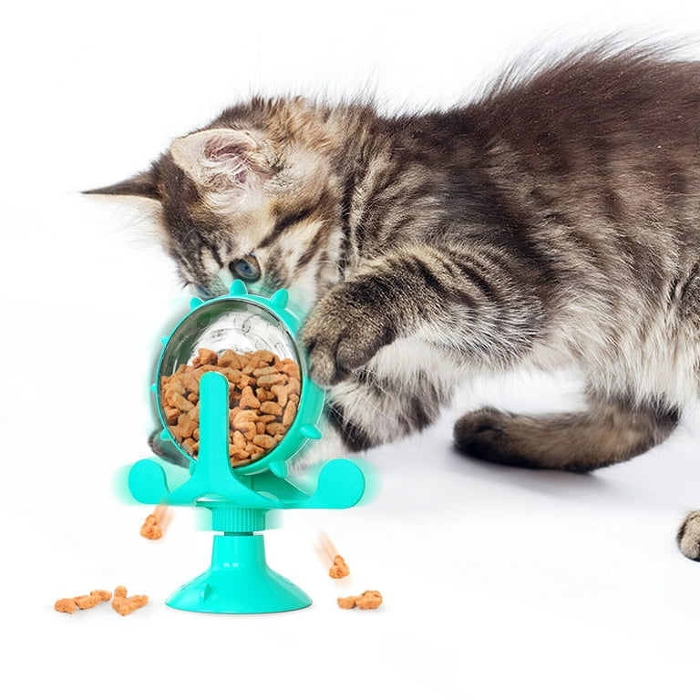 360 Rotating Windmill Pet Cat Dog Toy Food Treat Snack Dispenser Feeder
