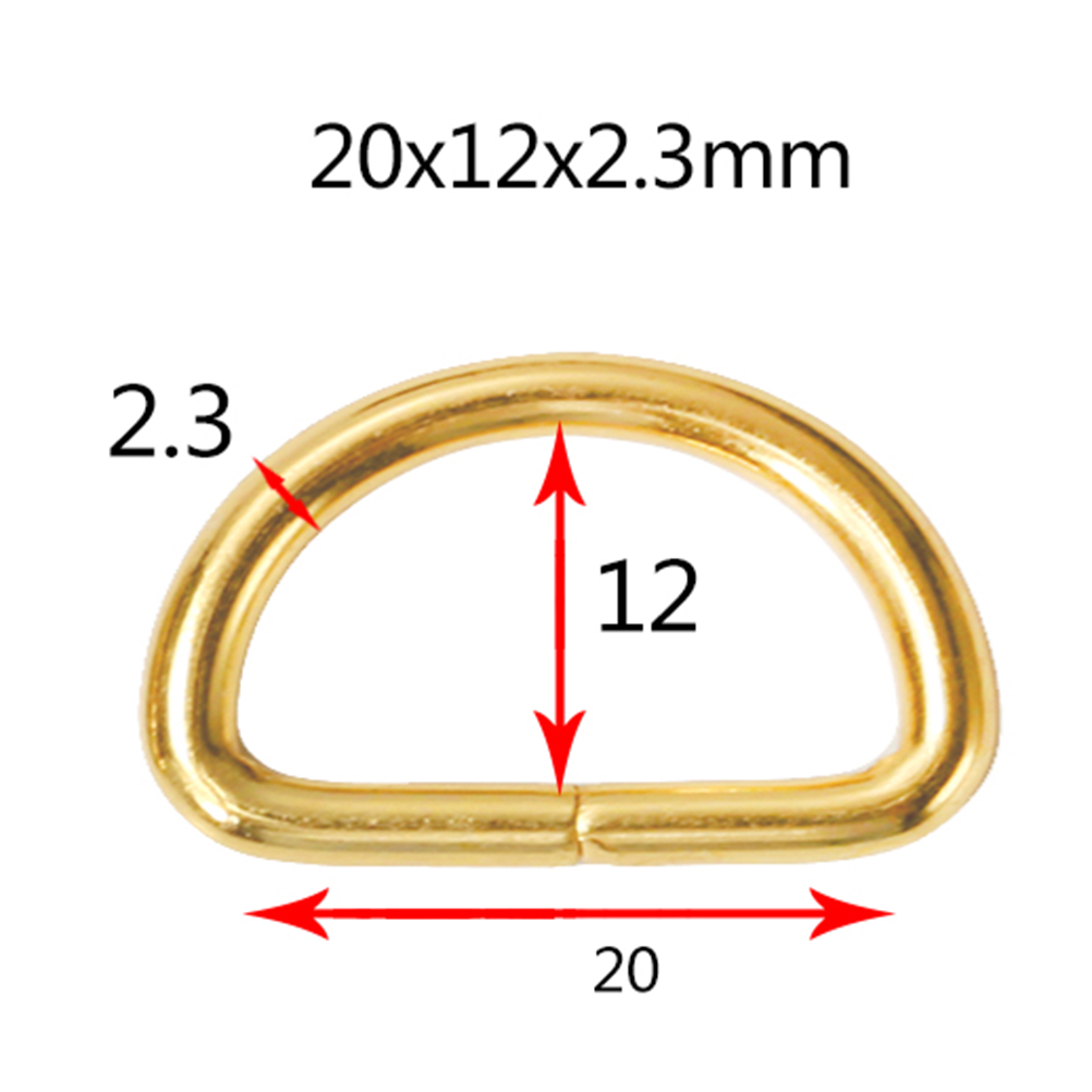 Gold Waist Belt Ring Clips Accessories for Backpacks Buckle Bags Semi-Circular Metal