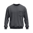 thumbnail image 3 of ZOYOEN Mens Corduroy Sweatshirts with Pocket- Crewneck Loose Fit Casual Long Sleeve Fall Pullover Tops Gray, 3 of 5