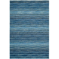 SAFAVIEH Himalaya Branden Overdyed Striped Wool Area Rug, Blue/Multi, 2' x 3'