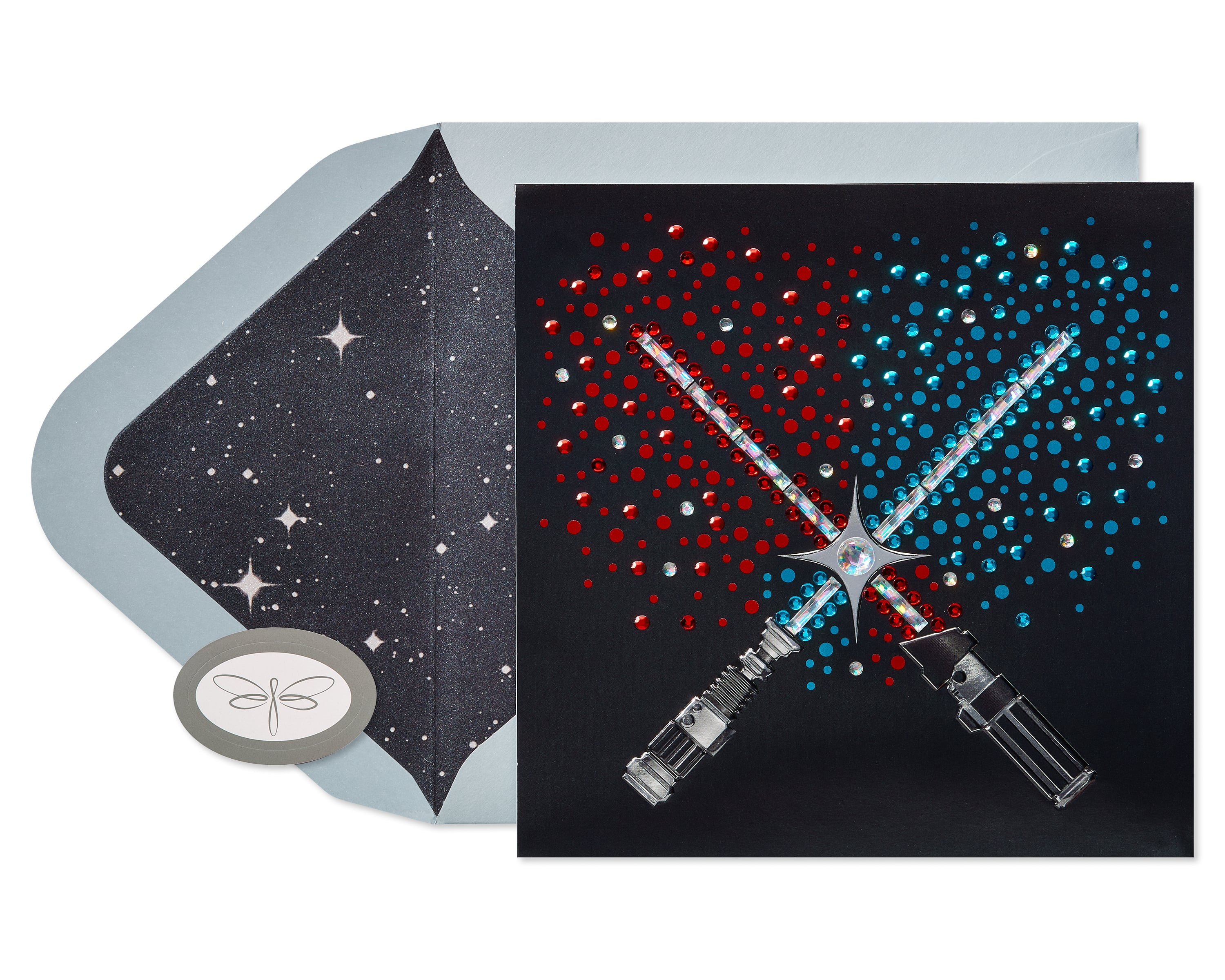 Papersong Premium Star Wars Thinking of You Friendship Card (Lightsabers)