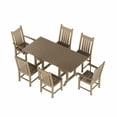 thumbnail image 3 of WestinTrends Malibu Outdoor Patio Dining Set for 6, All Weather Poly Lumber Patio Furniture Set, 71" Farmhouse Dining Table Set with Umbrella Hole and 6 Patio Chairs, Weathered Wood, 3 of 7
