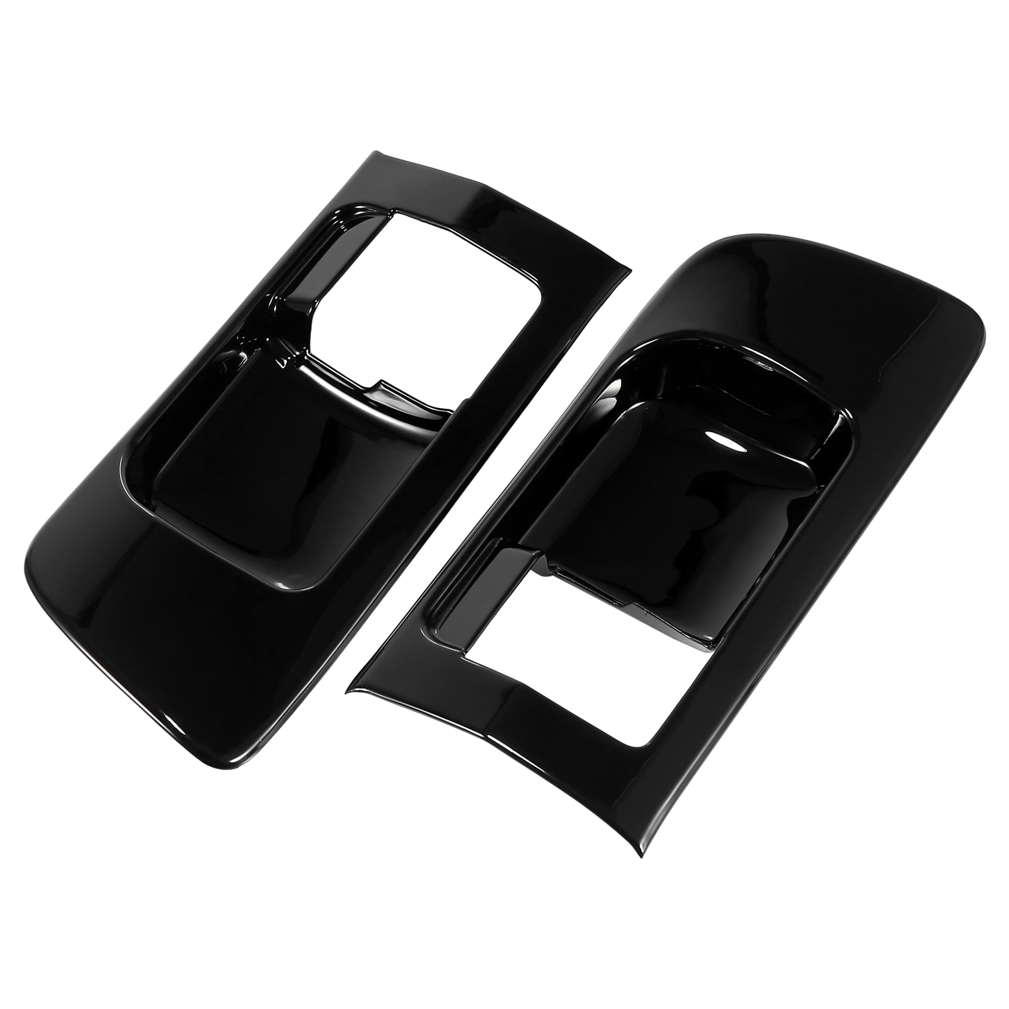 Unique Bargains 1 Pair Black Front Side Door Handles Bowl Interior Decoration Cover Trim