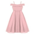 thumbnail image 4 of CHICTRY Juniors Grandes Filles Off-the-Shoulder Bal Cocktail Soirée Robe de Bal Perles Brillantes Robe de Fête d'Anniversaire Rose 8, 4 of 6