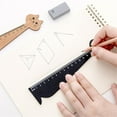 thumbnail image 4 of 1/2/4PCS Cat Shape Ruler Cute Wood Animal Straight Ruler for School Home Stationery Style B 1pc, 4 of 6