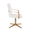 thumbnail image 4 of Silla de Tocador-Escritorio giratoria Euroluce Contemporary Design con brazos cromo dorado altura ajustable tapizado PU, 4 of 5