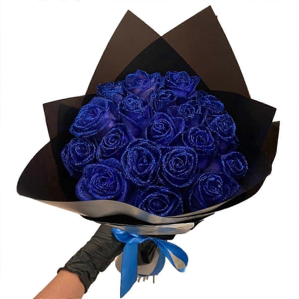 2026 Mother's Day Glitter Rose Bouquet Artificial Rose Bouquet Glitter Fake Rose Bouquet for Mom, Couple, Birthday, Anniversary, Love Gift (20 Roses)