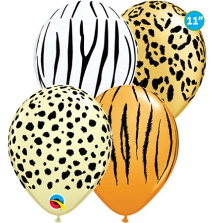 Safari Print Zebra Leopard Tiger Cheetah Print Latex Party Supply Balloons