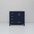 thumbnail image 4 of Lexora Home Jacques 36" Carrara Marble Top Single Vanity with Sink in Navy Blue, 4 of 9