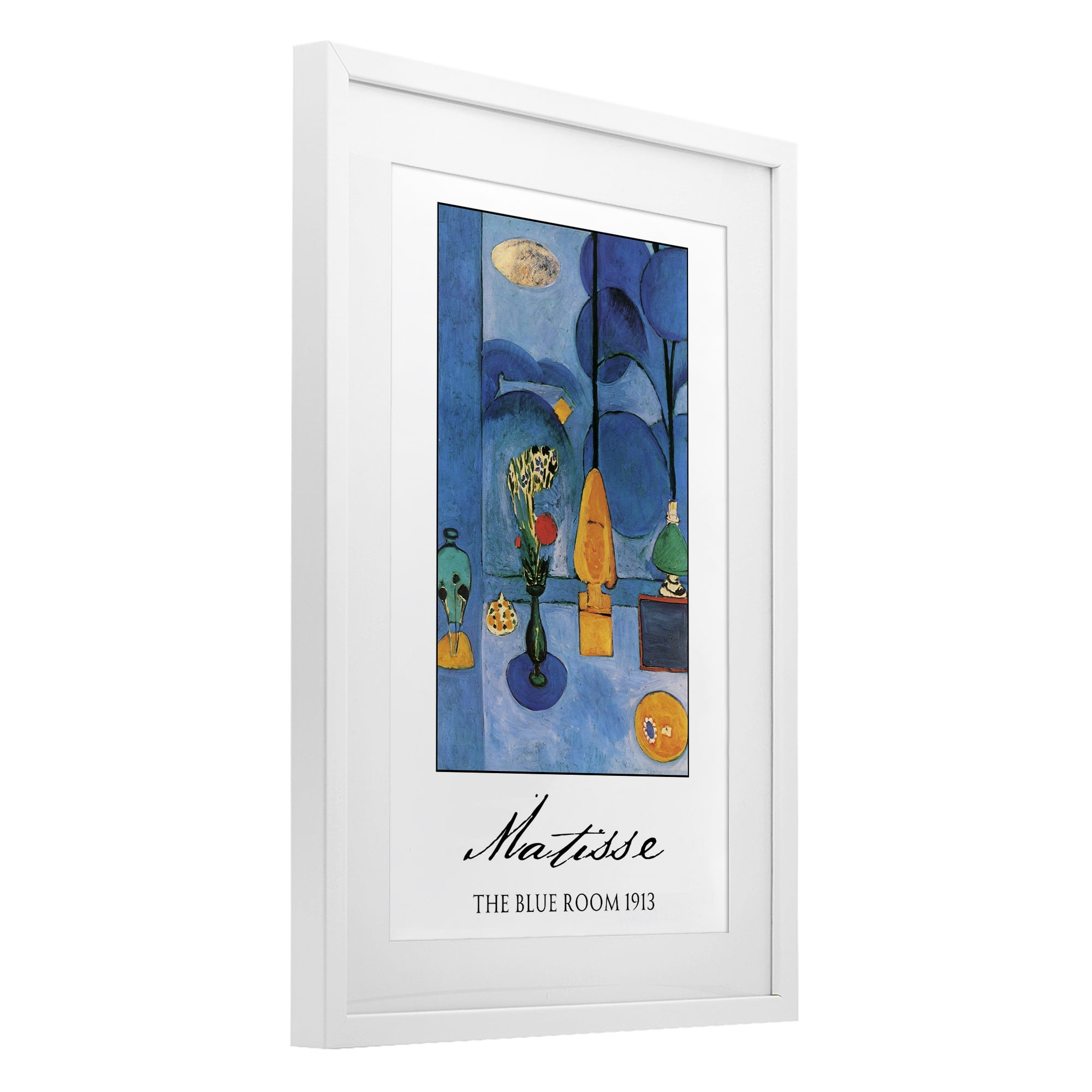 Matisse The Blue Room White Framed Print Under Glass, design by Vintage Hustle