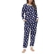 thumbnail image 2 of Conjunto de top y pantalones de poliéster con bolsillos largos y estampado de cuello redondo informal para mujer, 2 of 6