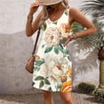 thumbnail image 5 of Ovzne Robes Grande Taille pour Femmes aux Formes Robe d'Été Mode d'Été pour Femmes Poche Imprimée Sans Manches Robe à Col en V Robe Grande Taille Imprimée Liquidation, 5 of 5