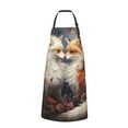 thumbnail image 2 of Naloa Romantic Flower Fox Couple Apron Kitchen Aprons with Pockets for Women Men Chef, 2 of 8
