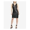 DKNY Women's Sleeveless Sequined Sheath Dress (6, Black)
