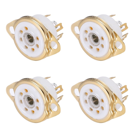 Uxcell 4Pcs 7 Pin Tube Socket Ceramic Tube Socket,Vacuum Tube Protect Tube Pin Socket White