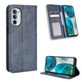 thumbnail image 2 of Compatible with Motorola Moto G82 5G Case Magnetic Closure Vintage Pattern PU Leather Wallet Cover with Card Slots-Blue, 2 of 5