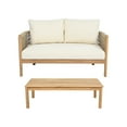 thumbnail image 3 of Christopher Knight Home Modern Outdoor 2 Piece Woven Rope Loveseat Coffee Table Set with Cushions, Solid Wood, Beige, 3 of 11