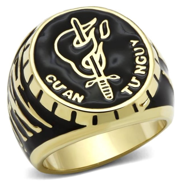 Alamode LO2650-8 Bague en Laiton Doré pour Femmes avec Époxy Sans Pierre - Taille 8