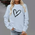 thumbnail image 2 of Besolor Womens Fall Spring Sweatshirt Heart Printed Crewneck Long Sleeve Tops Casual Loose Plus Size Pullover Blouse, 2 of 4