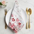 thumbnail image 2 of Valentine's Day Cloth Napkins Set of 4 Roses Love Heart Eucalyptus Leaf Rustic Soft Washable Square Dinner Napkins for Party Wedding Restaurant Hotel Cocktail 20x20 Inch, 2 of 9