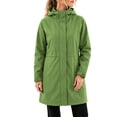 thumbnail image 2 of Smsaxvxz Womens Rain Jackets Fall Fashion Solid Zip Up Waterproof Windbreaker Coat Casual Mid Tops with Pockets Green S, 2 of 6
