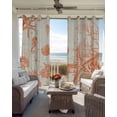 thumbnail image 4 of Orange Coastal Starfish Blackout Curtains, Light Blocking Print Window Curtains, Farmhouse Nautical Coral Conch Thermal Insulated Window Drapes for Living Room Kitchen Cafe 2 Panels, 104"W x 52"L, 4 of 9