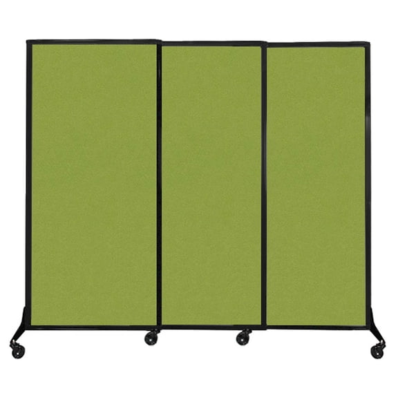 Versare&nbsp;QuickWall&nbsp;Sliding Portable Partition | Black Frame | 7' x 5'10" Lime Green Fabric Panels