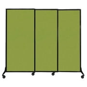 VersareQuickWallSliding Portable Partition | Black Frame | 7' x 5'10" Lime Green Fabric Panels