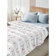 thumbnail image 5 of Twin Flat Sheet 66"x96", Music Notes Soft Lightweight Bedding Flat Sheets Only, Modern Abstract Minimalistic Geometric Stripes Brushed Microfiber Top Bed Sheet, Breathable StainResistant Bedsheets, 5 of 9